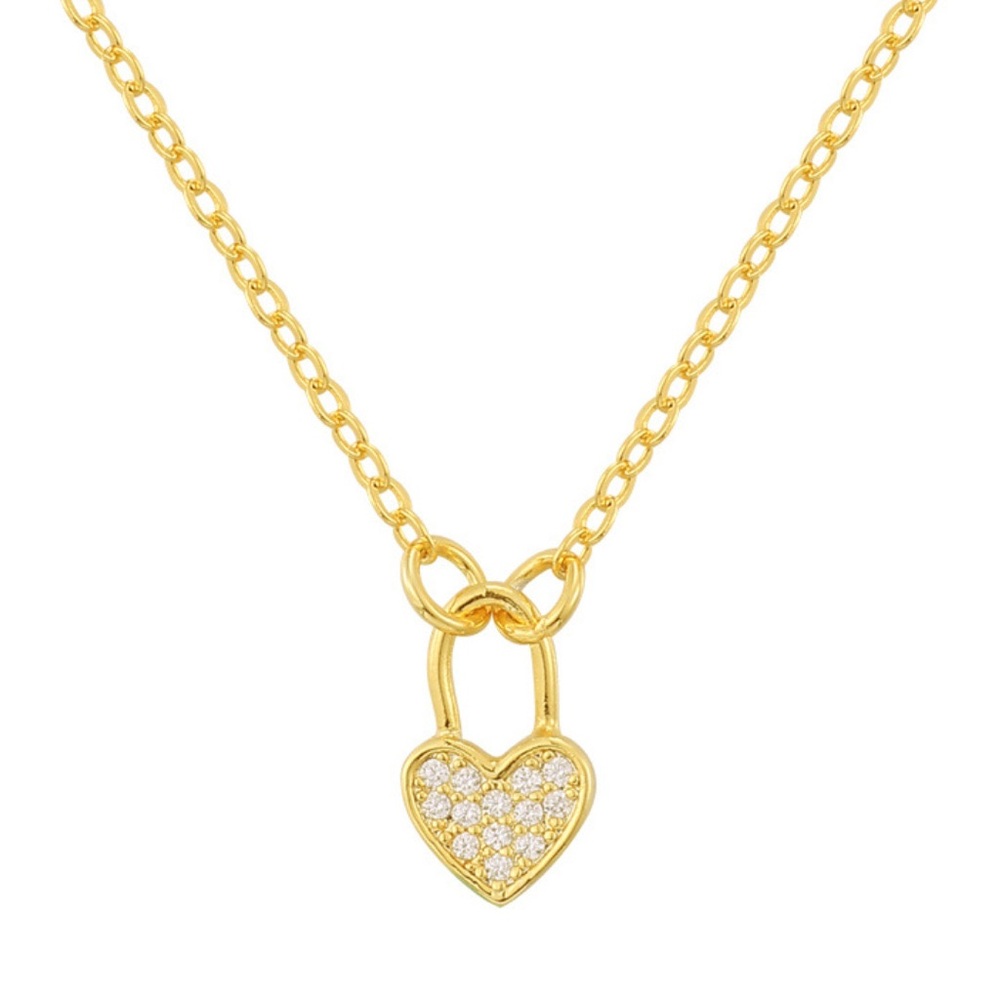 Gold Heart Lock Necklace